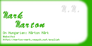 mark marton business card